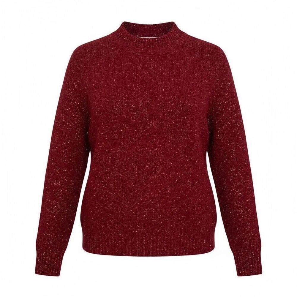 Original Weatherproof Vintage Crew Neck Chunky Knit Pullover Sweater Red Medium